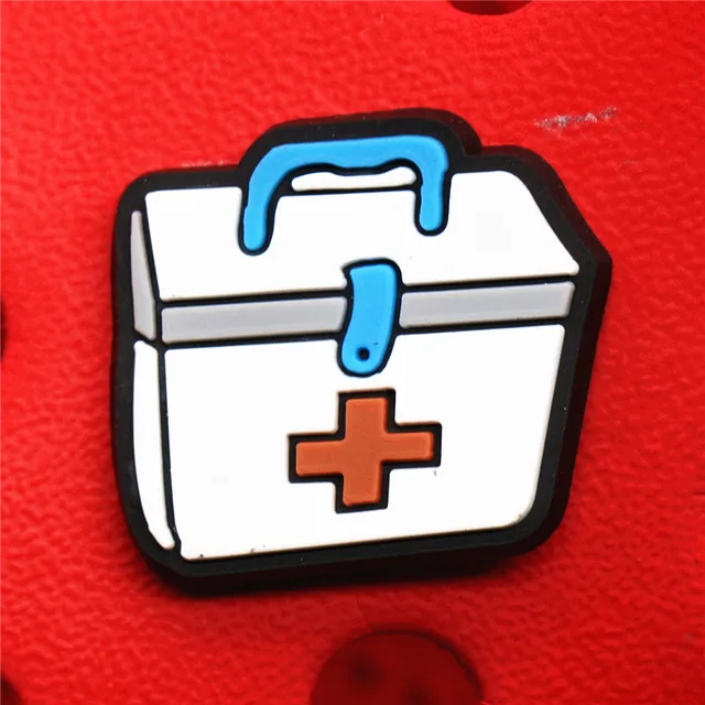 Single Sale 1pcs Medical Supplies PVC Shoe Charms Cute Stethoscope Syringe Shoe Buckle Decoration Jibz fit Croc Kids X-mas Gifts U172-7