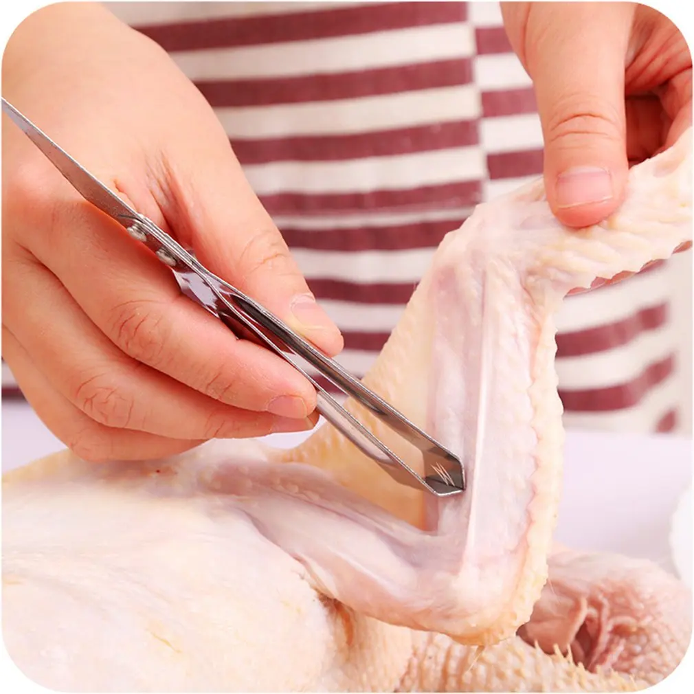 Household Kitchen Supplies Durable Stainless Steel Fish Hair Remover Fishbone Fur Clip Tongs Animal Pliers Tools