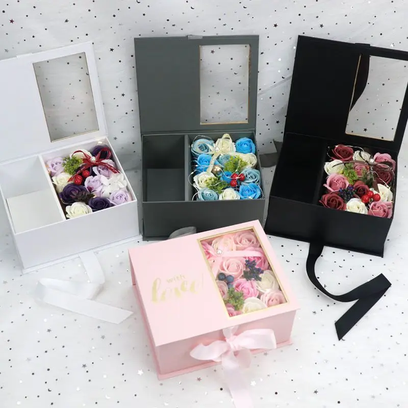 

2020 Valentine's Day Gift Box PVC Gift Box Empty Gift Box For Flower Gifts Box Women Gift