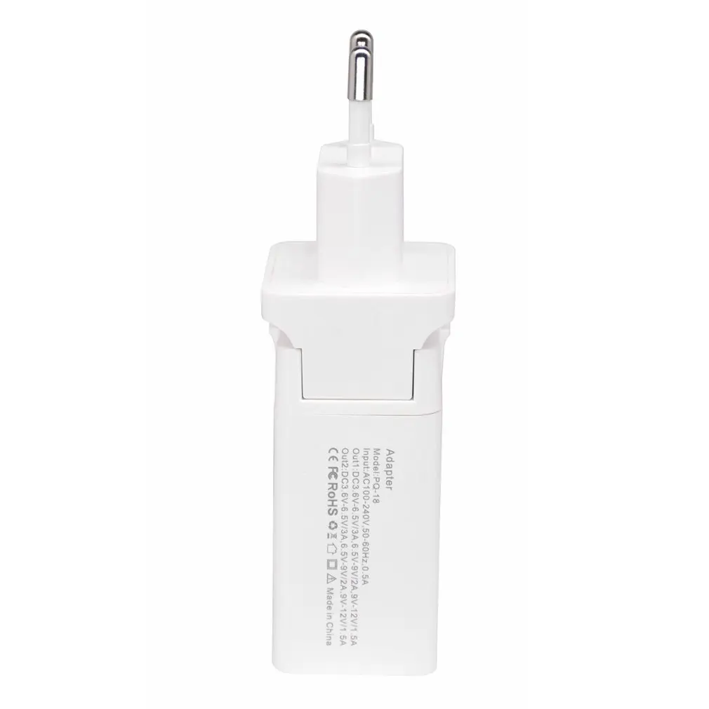 18 Вт PD+ QC3.0 зарядное устройство Быстрая зарядка usb зарядная станция адаптер питания Универсальный мобильный телефон Настольный настенный дом - Color: EU-Convertible