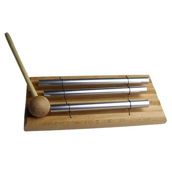 

Tabletop Bell Prayer Portable With Mallet Instrument Children Wooden Base Yoga Musical Meditation Chime Knocking Gift