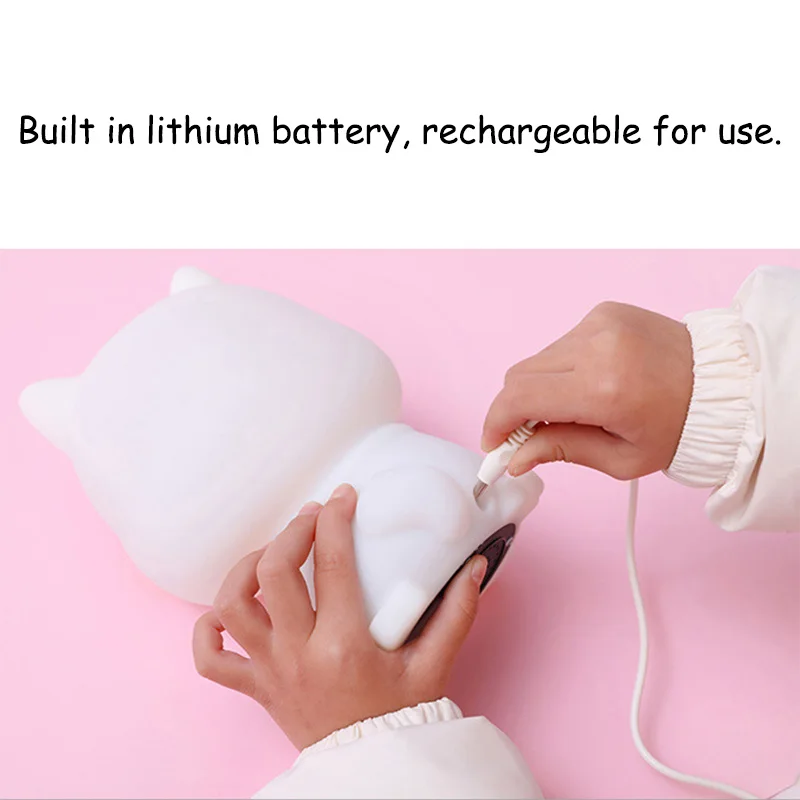LED Night Light Cute Puppy Silica Gel Intelligent LED Bedside Lamp GY362 Creative Colorful Atmosphere Night Lamps For Kids Gifts