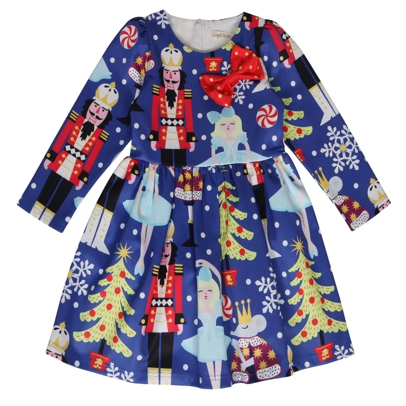 Рождественские платья принцессы для девочек детское платье с героями