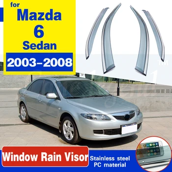 

Window Rain Visor Smoke car window visors sun Rain Guard Wind Sunny visor Deflectors Accessories For Mazda 6 Sedan 2003-2008