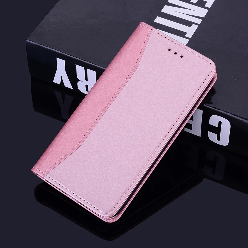 Colors-block Flip Cover ForRedmi Note 9 Pro Stand Case For Redmi 4X 7A 8A Note 4 7 8 9 4X 9S 8T Coque For iPhone 6 6S X XS 10 XR phone cases for xiaomi