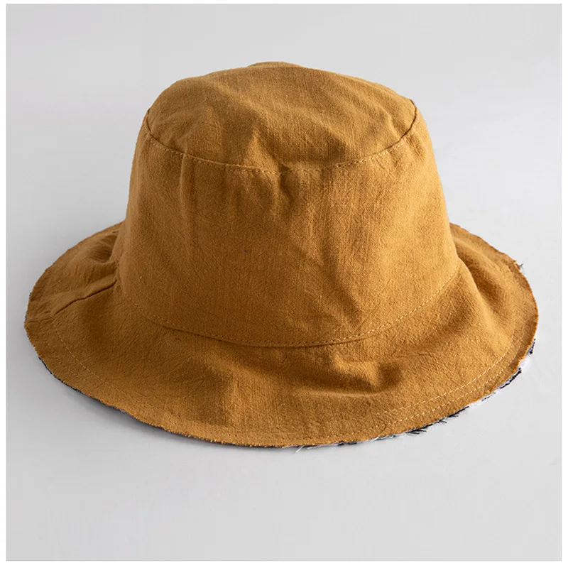 New Kids Hat Double-sided Cotton Baby Bucket Hat Spring Summer Kids Cap Children Hats 1PC