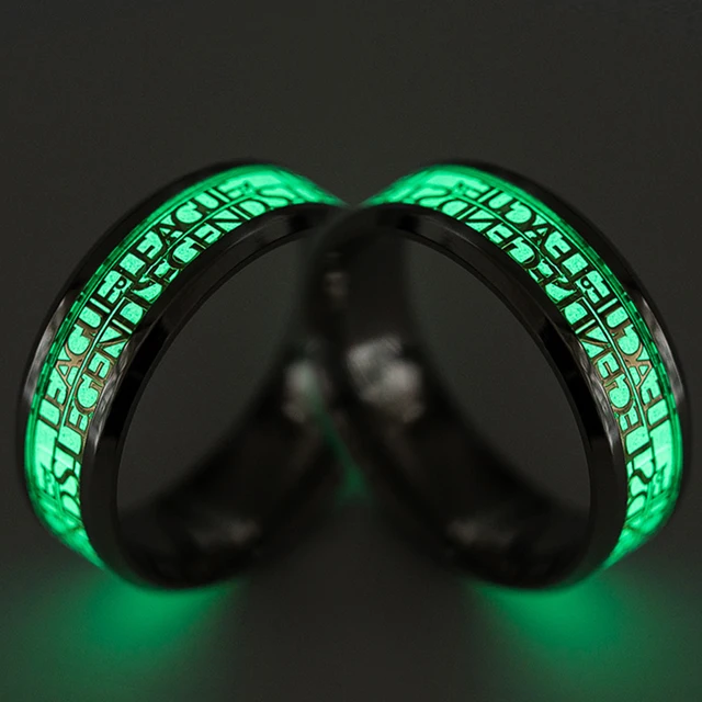 Fashion League Of Legends Game LOL luminous Ring Ladies Stainless Steel Luminous Men s Jewelry Party