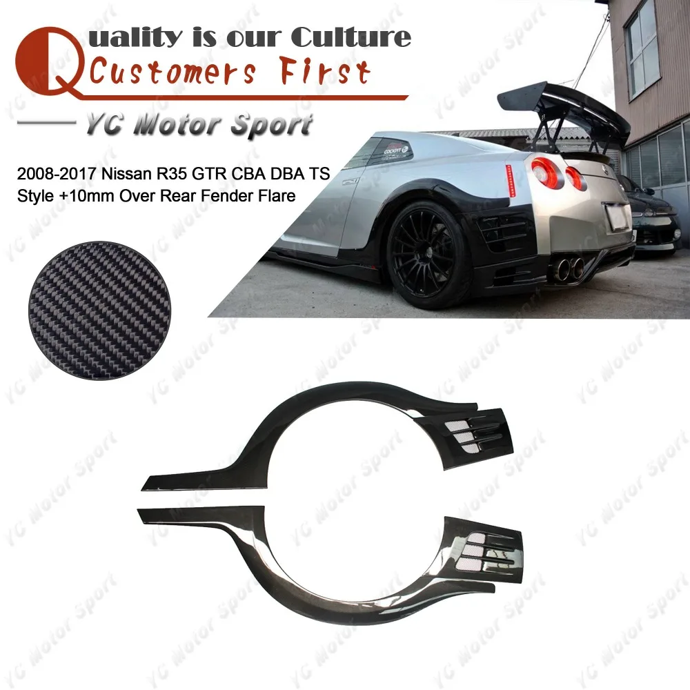 

Car Accessories Carbon Fiber TS Style+10mm Rear Fender 4pcs Fit For 2008-2017 R35 GTR CBA DBA Rear Over Fender Flares