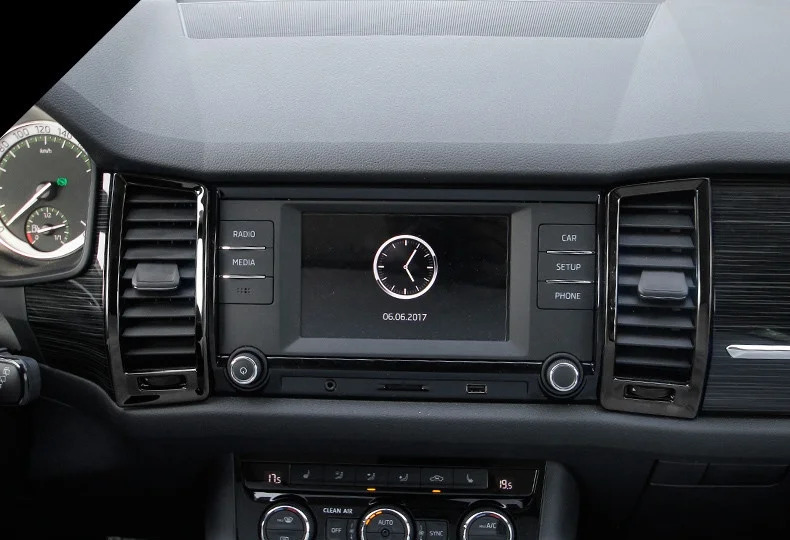 WELKINRY автомобильный чехол для skoda Kodiaq из нержавеющей стали, передняя консоль, средний выход кондиционера, отделка вентиляционного отверстия