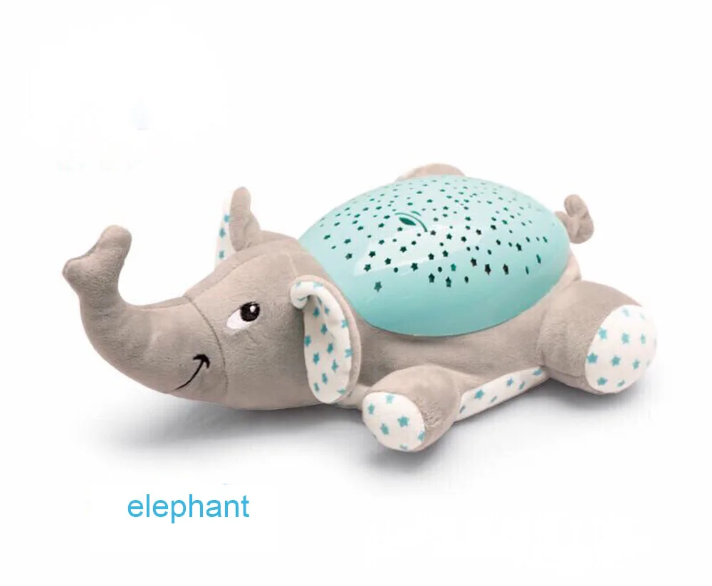 elephant Светодиодный Ночник проектор спин звездное небо Звезда дети мультфильм животных Электрический музыка сон романтическая проекционная лампа - Испускаемый цвет: elephant