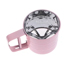 Нержавеющая Сталь мука сетка сито ручной муки просеиватель порошок шейкер для сахара фильтр сетки дуршлаг выпечки инструменты(случайный цвет