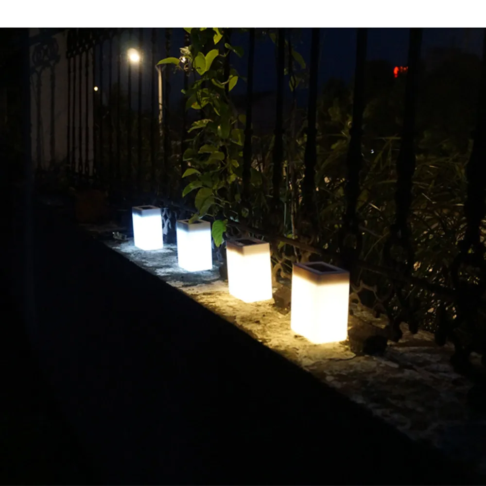 Bzoosio модная уличная квадратная Солнечная настенная лампа садовые светильники Забор Кемпинг настольная лампа солнечная энергосберегающая лампа B1