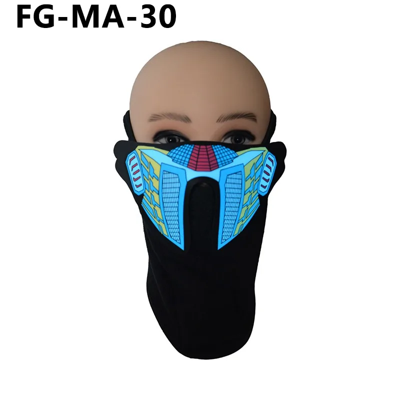 C LED Masks LED Light Up Party Terror Masks Halloween Cold Light Helmet Fire Festival Party Glowing Dance Night Party Decor New - Цвет: C