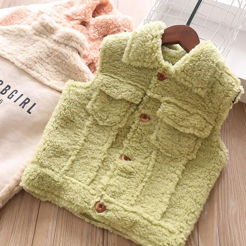 Winter Warm Boys Vest for Baby Girl Waistcoat Kids Clothes Toddlers Jacket Coats Girls Vest 80~120 fleece solid children