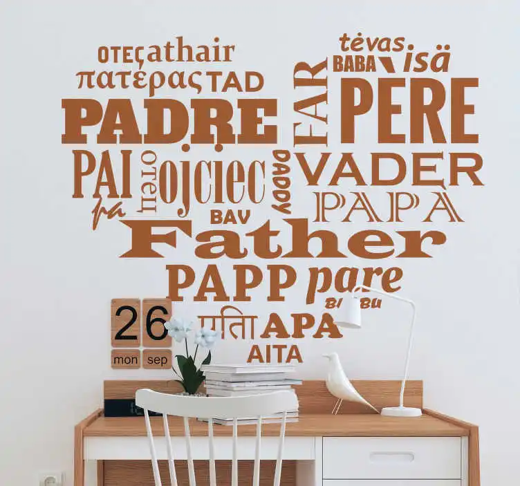 

Heart shaped Spainsh Quote wall sticker Celebrate Father's Day or simply Wall Decal For Livingroom Vinyl Mural ru4048