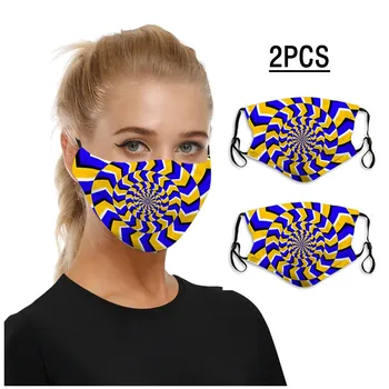 

3D Stripe Print Masks Unisex Adjustable Windproof Reusable Printed Face Mask 2PC filtro de mascarilla Protective mascarillas