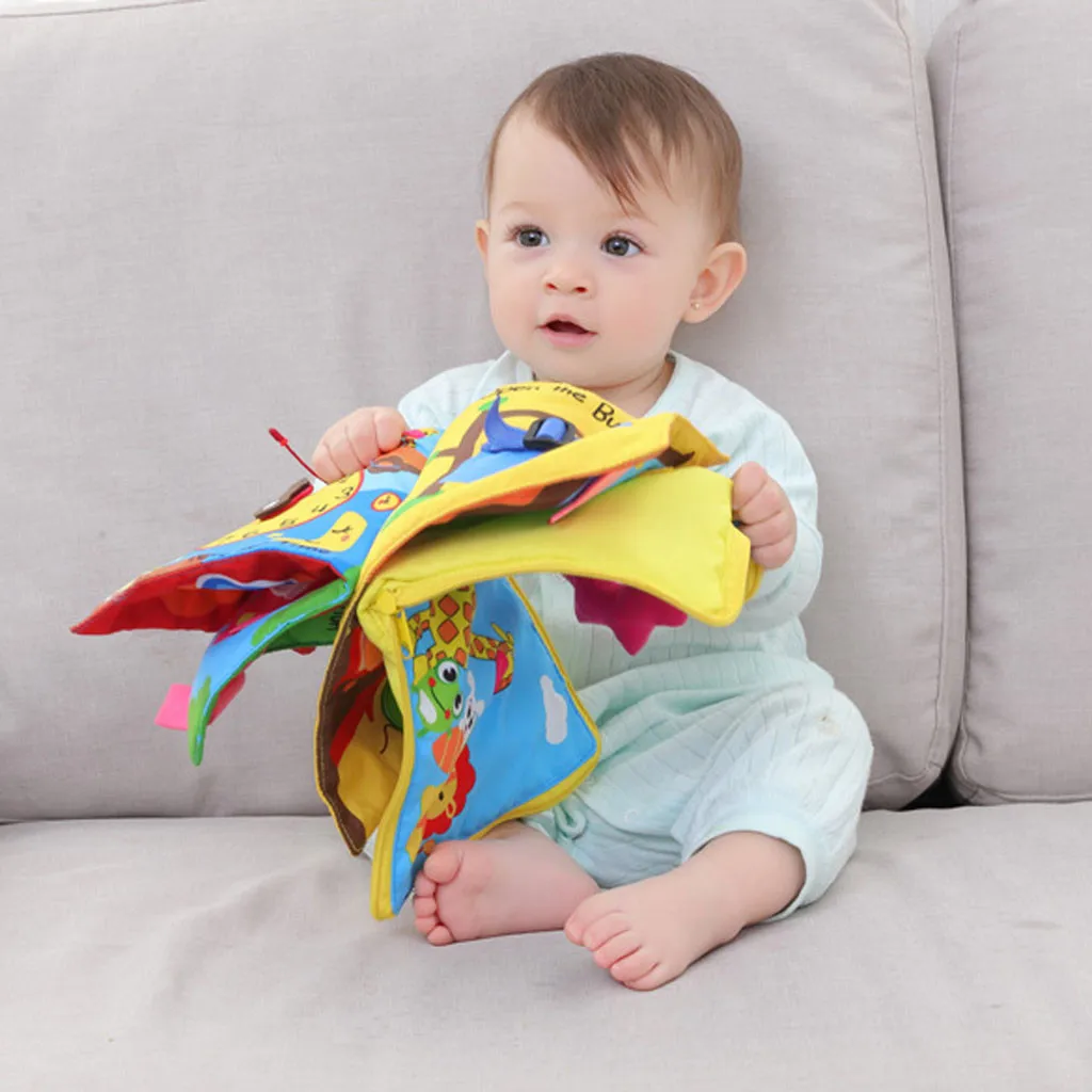 New Kids Animals Soft Cloth Book Early Learn Education Baby Development Toy US