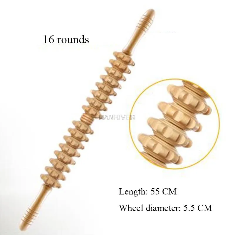 Yoga meridian great thick round wheels Whole body massage roller pounded his waist back massage neck leg wooden massager