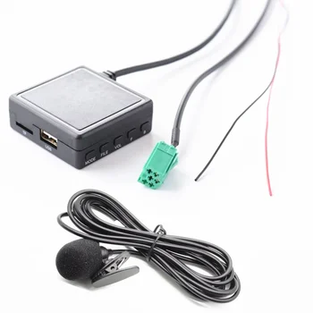 

3.5 MM AUX TF USB Flash Drive Microphone Media Bluetooth for Mini Input ISO 6Pin Renault Stereo Updatelist AUX Cable Adapter