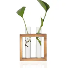 Деревянная рама тестовая трубка ваза цветочные горшки бутон ваза водная посадка стеклянная ваза Tubefor гидропоники домашние декоративные растения