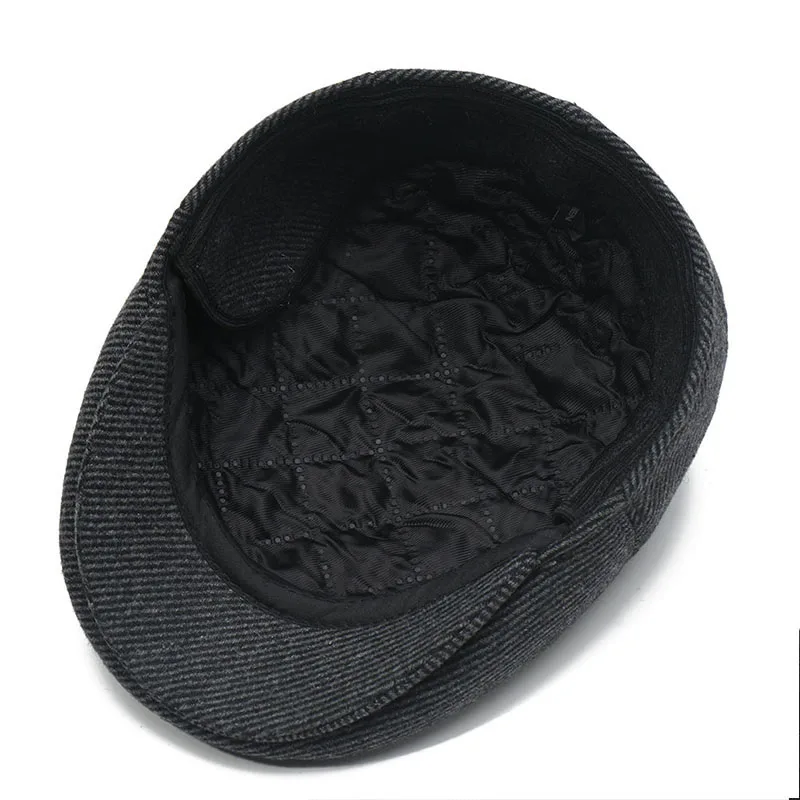 Фибоначчи новые Саржевые шерстяные газетные кепки для мужчин среднего возраста Бекхэм нейлон плоский верх плюща Французский Берет шапки