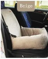 Beige Автокресло для животных коврик с ремнем безопасности собака Перевозчик кошка сумка для щенков безопасная корзина для переноски многофункциональный инструмент - Цвет: Beige