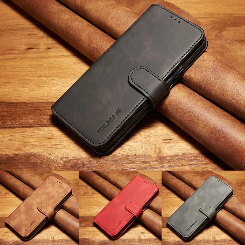Чехол для Samsung Galaxy S8 S9 S10 плюс S10 E Case Роскошный кожаный чехол Обложка для Samsung Note 8, 9, 10, A40 A50 A70 защитный чехол-бумажник на магните чехол