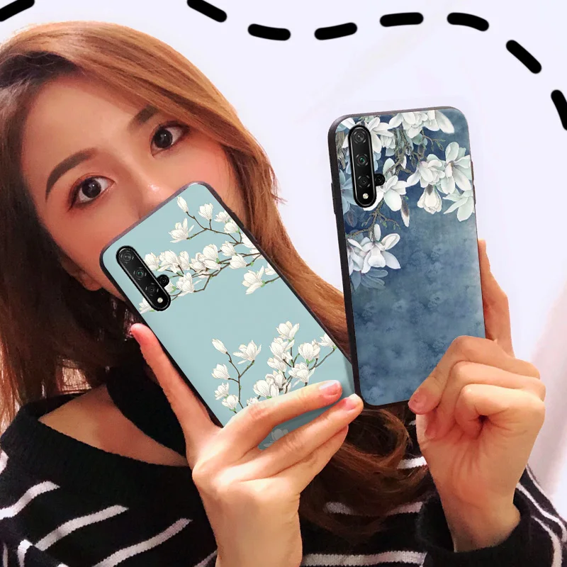 Объемный цветок чехол с тиснением для huawei y9 y6 y7 p10 p20 p30 lite рro mate10 20 30 honor 20 10i 9x 8x p smart чехол из мягкого ТПУ
