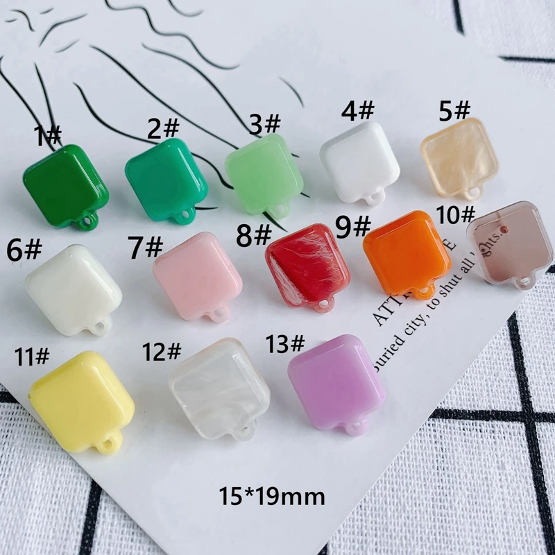 

DIY jewelry accessories fresh temperament color square earrings with hanging earrings jewelry accessories materials