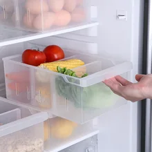Compartimento frigorífico lojas retangular comida cozinha ovo caixa de armazenamento congelado gaveta de plástico fresco-mantendo organizador de gaveta