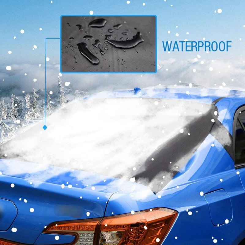 Заднее лобовое стекло автомобиля снежное покрытие, заднее ветровое стекло снежное ледяное покрытие протектор с створками и 4 магнитами, защита от солнца наружная