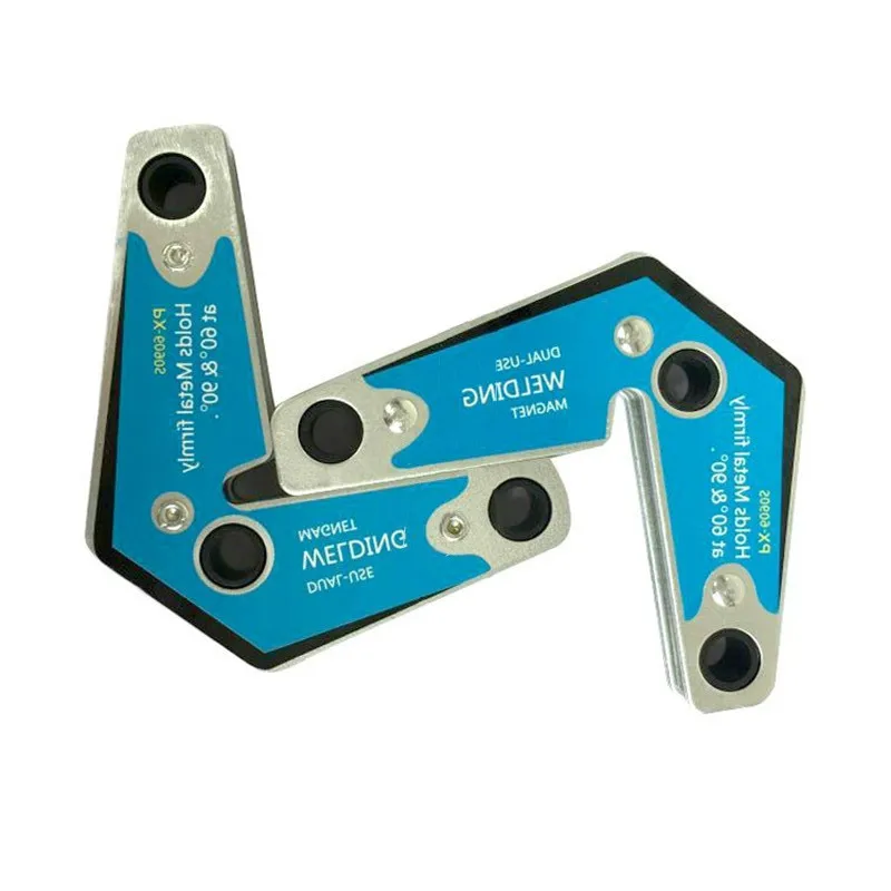 BE-TOOL Magnet Clamp Magnetic Welding Holder Multi Angle Corner Positioner Clamp Set for Assembly Welding and Pipes Installation Blue Pack of 2