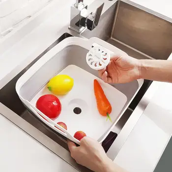 

Folding Square Silicon Fruit Vegetable Washing Basin Sink Collapsible Drainer Basket Storage Foldable Strainer Kichen Supplies