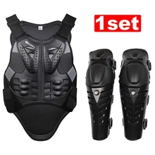 Motorfiets Motocross Borst & Back Protector Armor Vest Racing Protective Body-Guard Armor + Motocycle Knie Pad