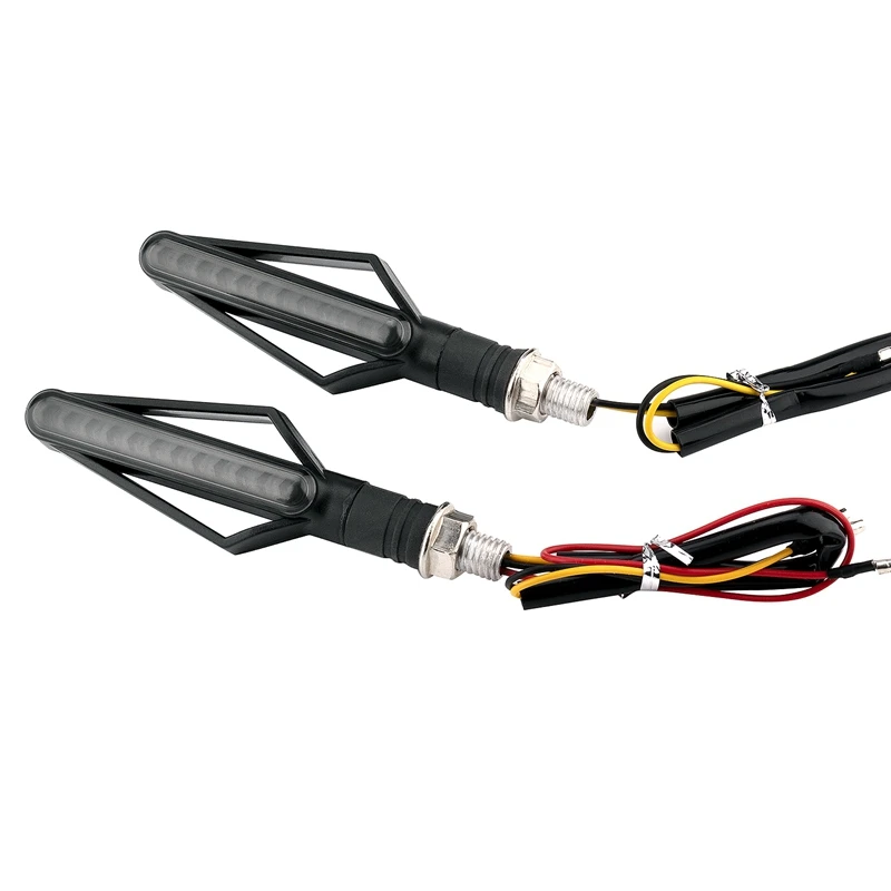 2Pcs Universal Motorcycle Modified Turn Signal LED Streamer Bicolor Signal(Yellow Light + Red Light) |
