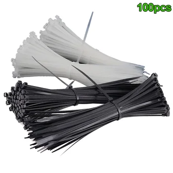 

100 Pcs ABS Plastic Cable Ties Zip Fasten Wire Wrap Strap Fastening FP8