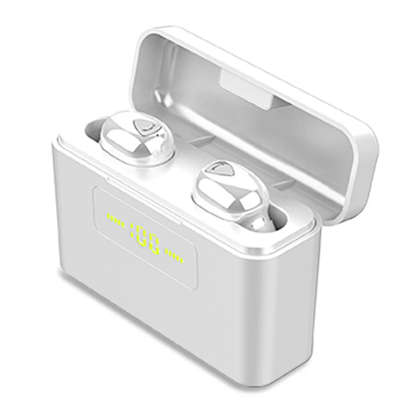 OTTWN DG509 TWS Bluetooth настоящие беспроводные наушники 5D стерео наушники светодиодный дисплей мини TWS водонепроницаемые наушники для смартфонов - Цвет: White