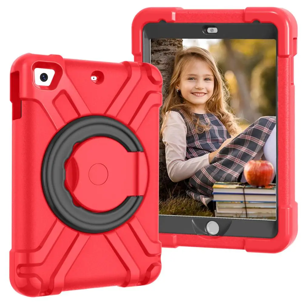 Red Blue Ударопрочный чехол EVA для iPad mini 2 mini 3 A1432 A1454 360 Вращающийся силиконовый мягкий детский чехол-подставка для iPad mini 1 2 3 - Цвет: Red Blue
