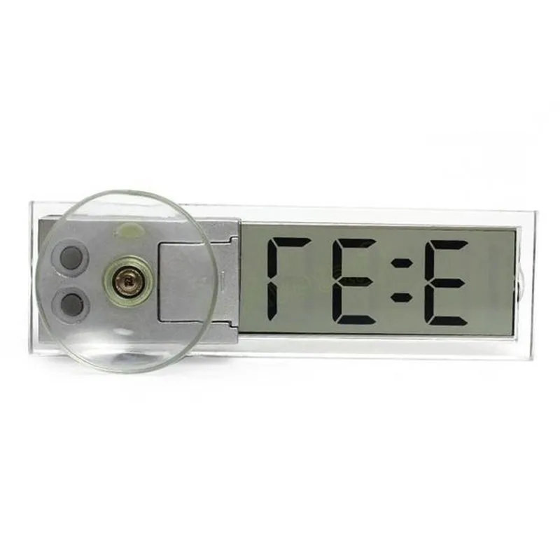

Car Electronic Clock Transparent LCD Display Digital with Sucker Glass Auto Ornaments Automoble Electronic Clock Car Accessories