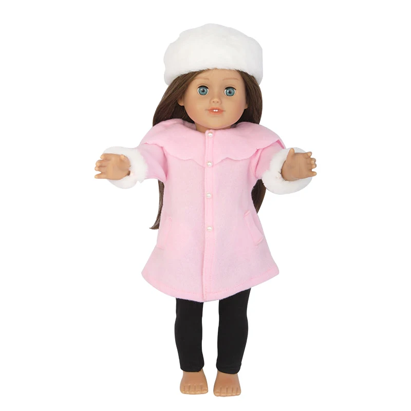 Розовый Reborn Baby Dolls одежда зимняя шапка куртка брюки комплект подходит для 18 дюймов американские куклы и 43 см детская обувь для кукол