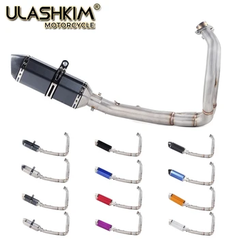 

Motorcycle Full Exhaust Muffler Middle Link Pipe Full System Slip On For kawasaki ER6N ER6F NINJA650R Ninja650 Z650 2012-2016