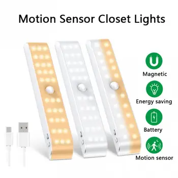 

New LED Motion Sensor Light Cupboard Wardrobe Bed Lamp LED Under Cabinet Night Light For Closet Stairs Kitchen Led Night Light