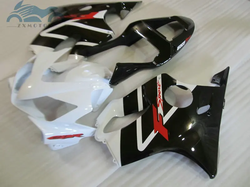ABS пластик инжекторный комплект Подходит для Honda CBR 600F4i 2001 2002 2003 CBR600F4i 01 02 03 чернобелый обтекатель комплекты деталей HT36
