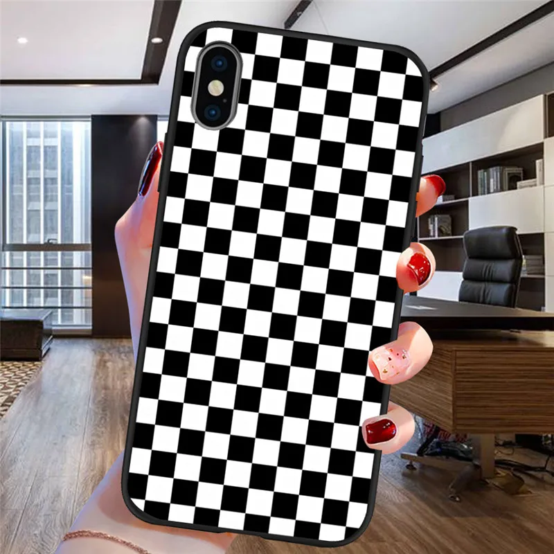 

Checkerboard Plaid Checked For iPhone X XR XS Max 5 5S SE 6 6S 7 8 Plus Oneplus 5T Pro 6T phone Case silicone soft tpu funda