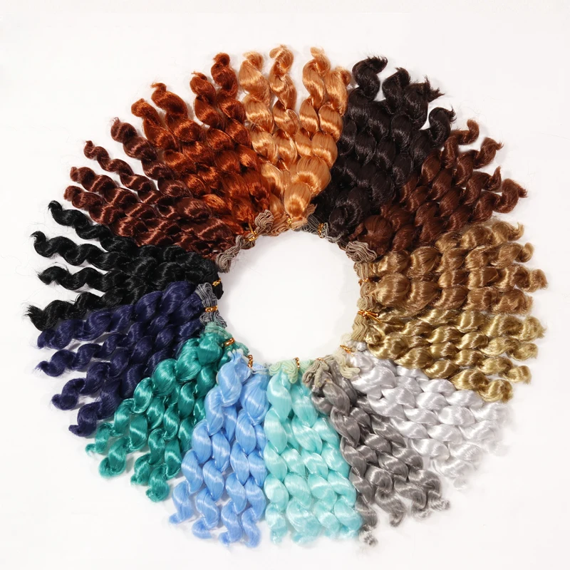 Pelucas de pelo rizado de imitación mohair para muñecas BJD/SD, accesorios de cabello suave, 15x100cm, 1 Uds.