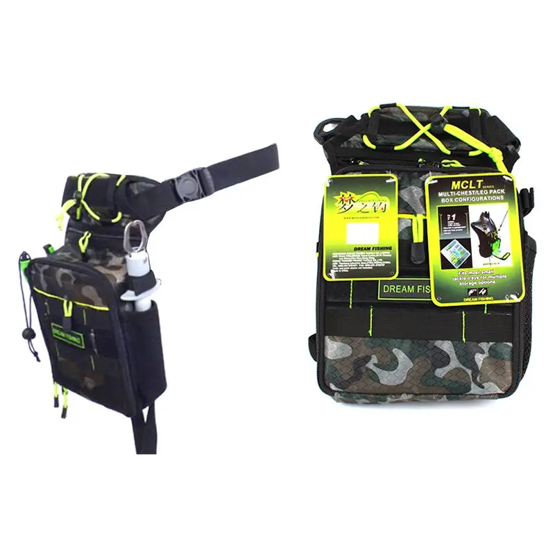 

ABUO-Fishing Tackle Storage Bags Case Cover Waist Packs Chest Bag Leg Pack Camouflage Camo Fly Fishing Rod Bag Fishing Bag Pocke