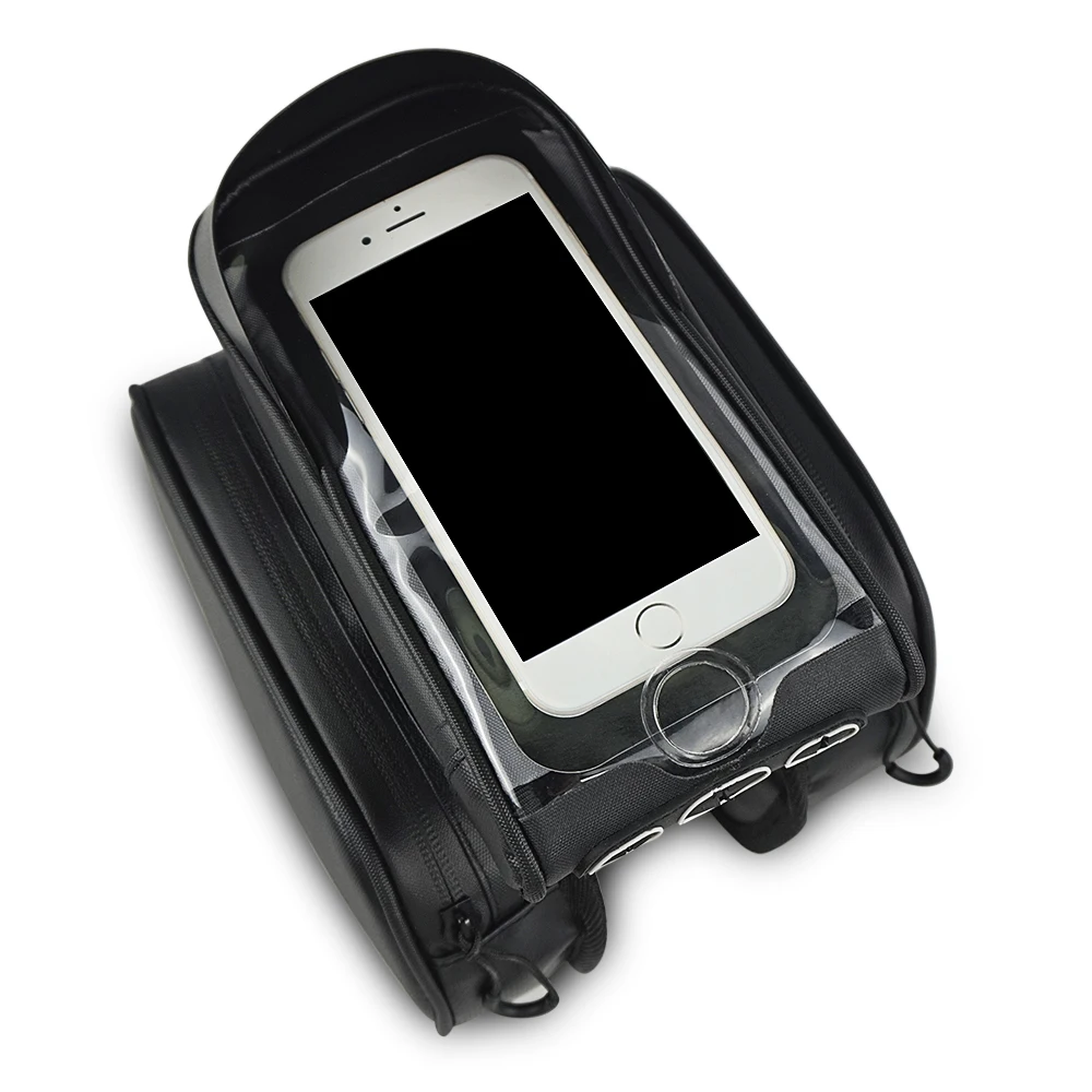 SAHOO Bike Bag Bicycle Phone Tube Double Bag Frame Pouch Bag With Fingerprint Unlock Sun Visor Night Reflective