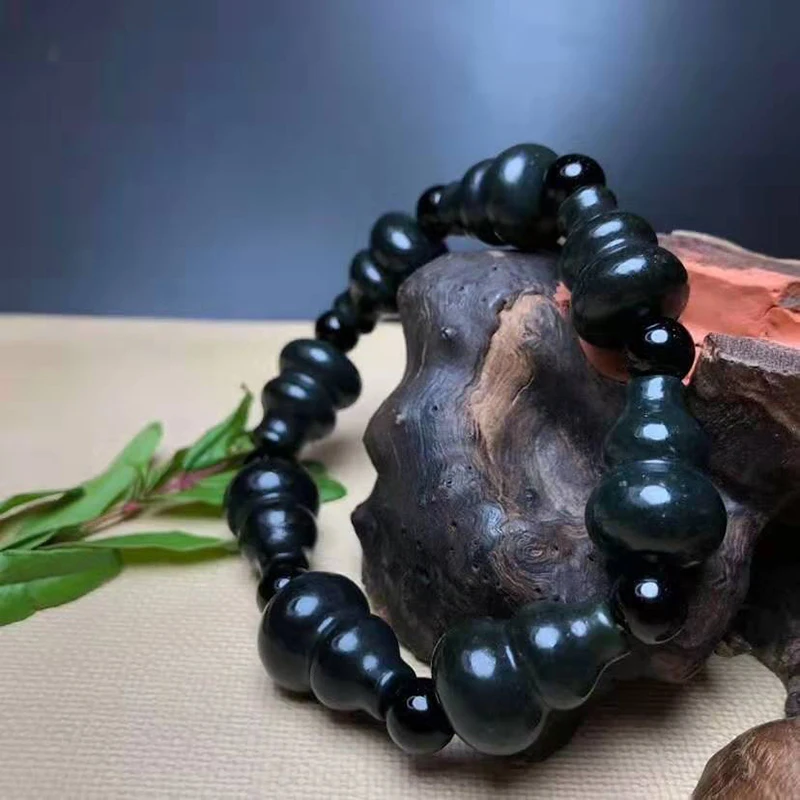 Natural boutique Hetian jade sapphire gourd Bracelet