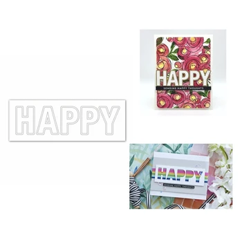 

2020 Layer DIY New Metal Cutting Dies and Clear Stamps Scrapbooking For Paper Making Happy Words Embossing Frame Card Craft Sets