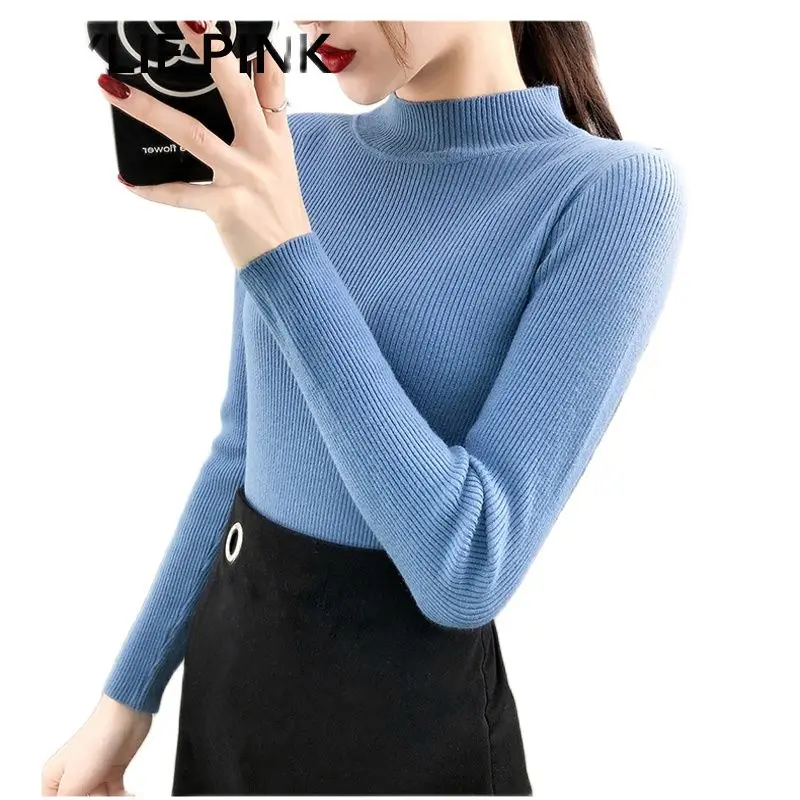 Women Knitted Tops O-neck Sweater Jumper Pullovers Spring Autumn Basic Solid Colors Pullover Slim Fit Shirt Girls Outwear Tshirt | Женская